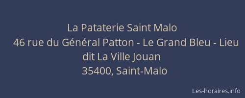 La Pataterie Saint Malo