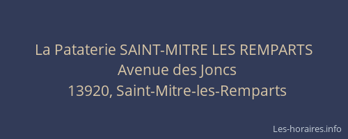 La Pataterie SAINT-MITRE LES REMPARTS