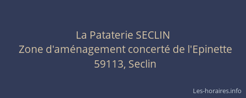 La Pataterie SECLIN
