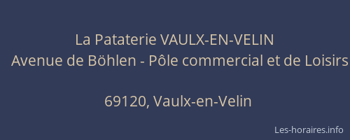 La Pataterie VAULX-EN-VELIN
