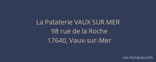 La Pataterie VAUX SUR MER