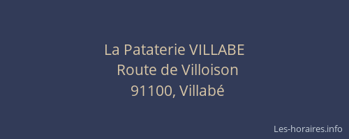 La Pataterie VILLABE