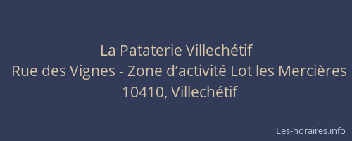 La Pataterie Villechétif