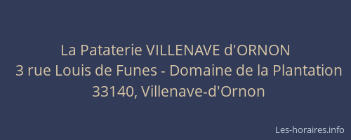 La Pataterie VILLENAVE d'ORNON