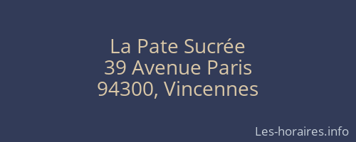 La Pate Sucrée