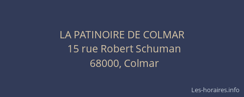 LA PATINOIRE DE COLMAR