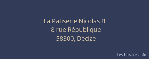 La Patiserie Nicolas B