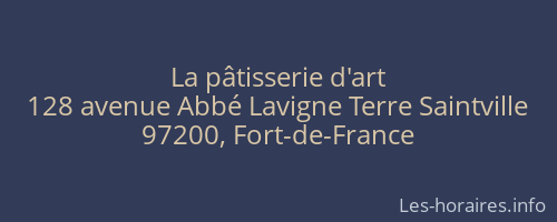 La pâtisserie d'art