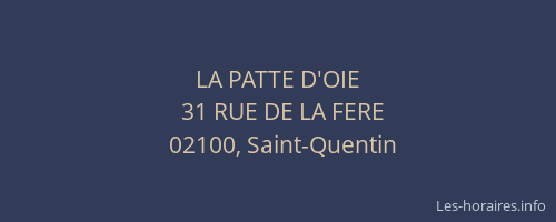 LA PATTE D'OIE