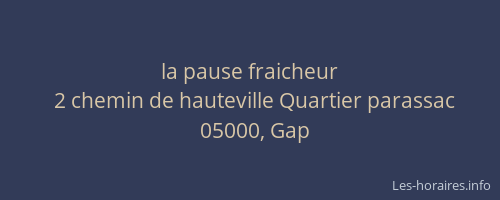 la pause fraicheur