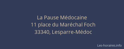 La Pause M&eacute;docaine