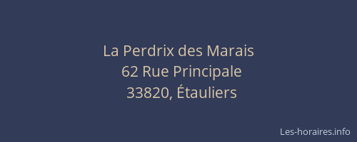 La Perdrix des Marais