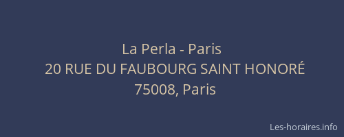 La Perla - Paris