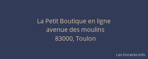 La Petit Boutique en ligne