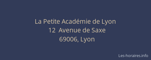 La Petite Académie de Lyon