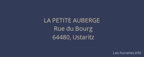 LA PETITE AUBERGE