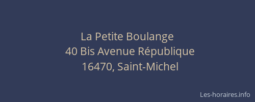 La Petite Boulange