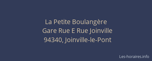 La Petite Boulang&egrave;re
