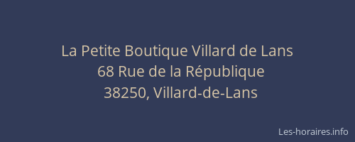 La Petite Boutique Villard de Lans