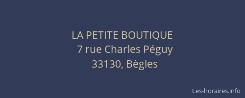 LA PETITE BOUTIQUE