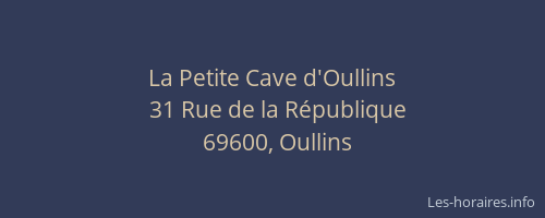 La Petite Cave d'Oullins