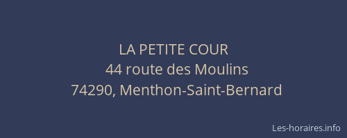 LA PETITE COUR