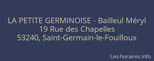 LA PETITE GERMINOISE - Bailleul Méryl