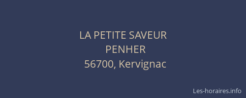LA PETITE SAVEUR