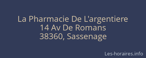 La Pharmacie De L'argentiere