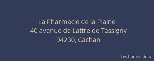 La Pharmacie de la Plaine