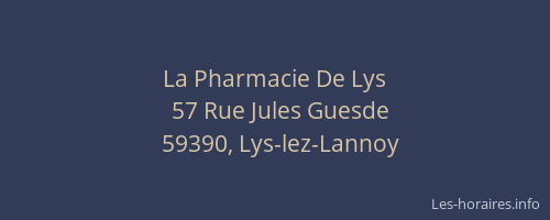 La Pharmacie De Lys