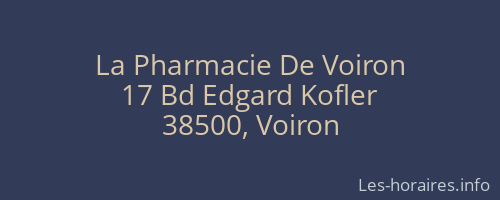 La Pharmacie De Voiron