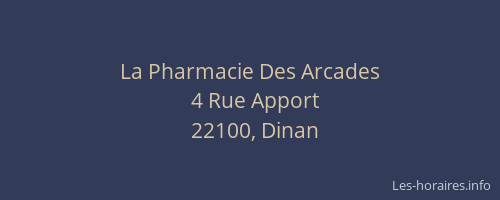 La Pharmacie Des Arcades