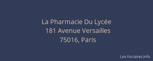 La Pharmacie Du Lycée