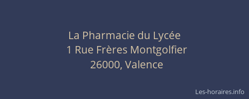 La Pharmacie du Lycée