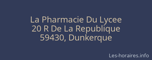 La Pharmacie Du Lycee