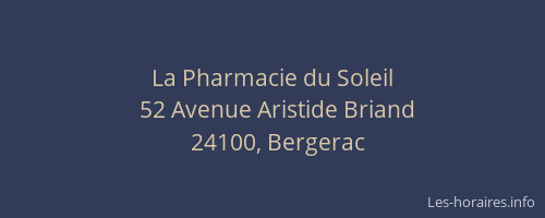 La Pharmacie du Soleil