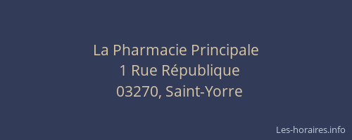 La Pharmacie Principale