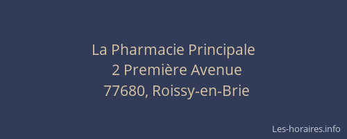 La Pharmacie Principale