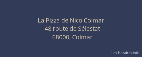 La Pizza de Nico Colmar