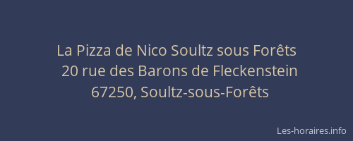 La Pizza de Nico Soultz sous Forêts