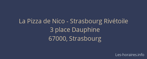 La Pizza de Nico - Strasbourg Rivétoile