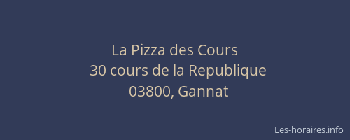 La Pizza des Cours