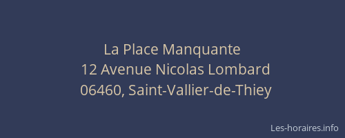 La Place Manquante
