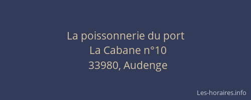 La poissonnerie du port