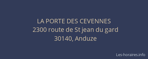 LA PORTE DES CEVENNES