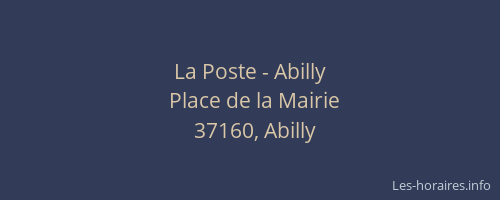 La Poste - Abilly