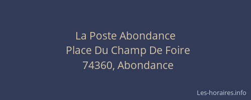 La Poste Abondance