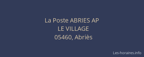 La Poste ABRIES AP
