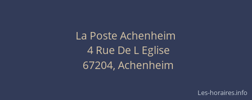 La Poste Achenheim